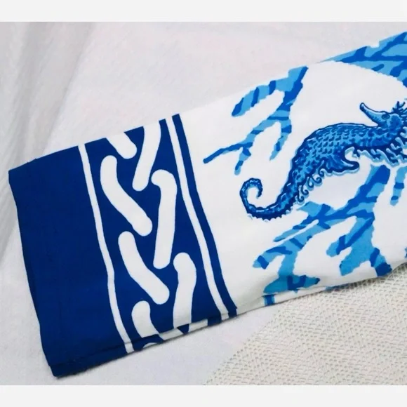 Barbara Gerwit Nautical Seahorse Coral Ocean Beach Dress NWT Large - Picture 7 of 10